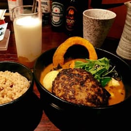 えびスープ、ハンバーグトッピング 5辛