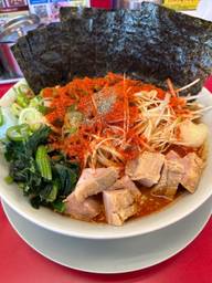 辛味噌ねぎラーメン激辛  辛ネギマシマシ薬味ネギ海苔ほうれん草コロチャーマシ 激辛
