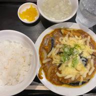チーズカレー麻婆茄子定食
