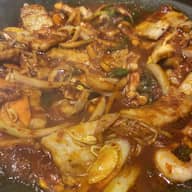 フジサン盛り蛸ボッサム（蛸と豚肉の激辛炒め）