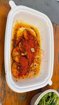 悪魔風エビのペペロンチーノ デス辛