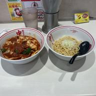 冷やし味噌野菜 辛さ五倍、野菜大盛り、麺少なめ、熱盛