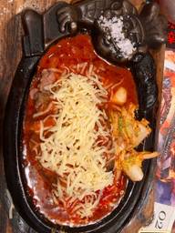 激辛プルダックソースがけ がんこハンバーグ 激辛 🌶🌶🌶🌶🌶