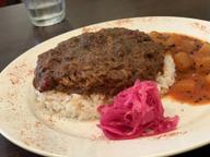 手ほぐしポークキーマカレー  黒大根のトマト煮添え 超辛の上の超〜〜辛