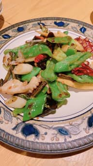 明石タコとニンニクの芽のマーライ醤炒め