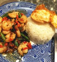 海老たっぷりガパオ 辛さ追加￥55