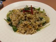 青菜と唐辛子のチャーハン