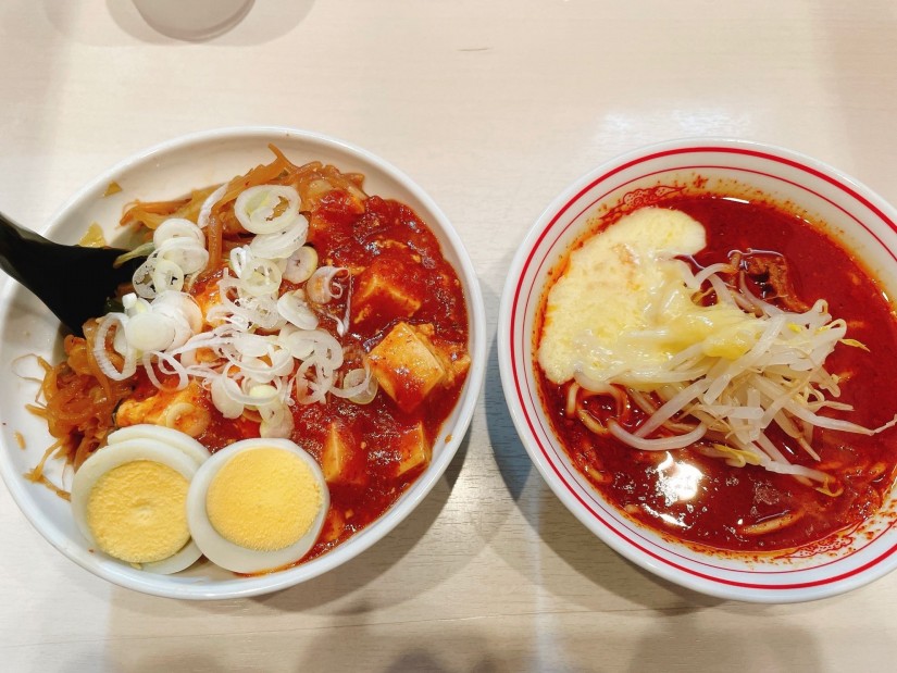 蒙古丼セット:北極ラーメン（とろけるチーズ） 9辛