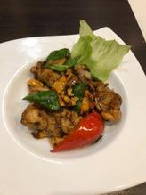 牡蠣の四川唐辛子炒め