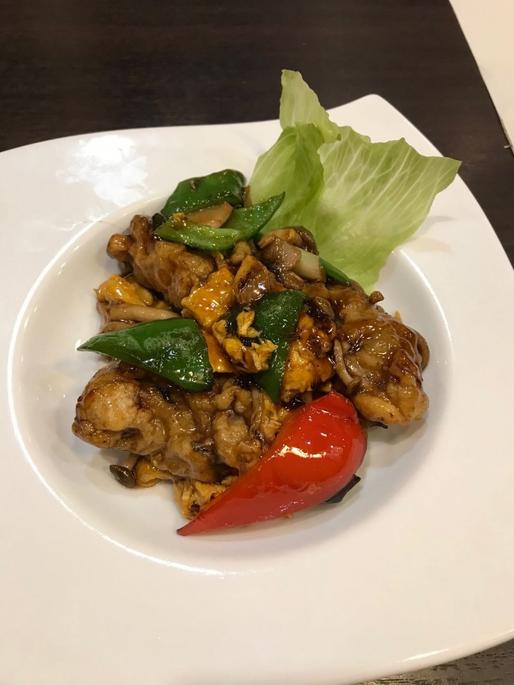 牡蠣の四川唐辛子炒め