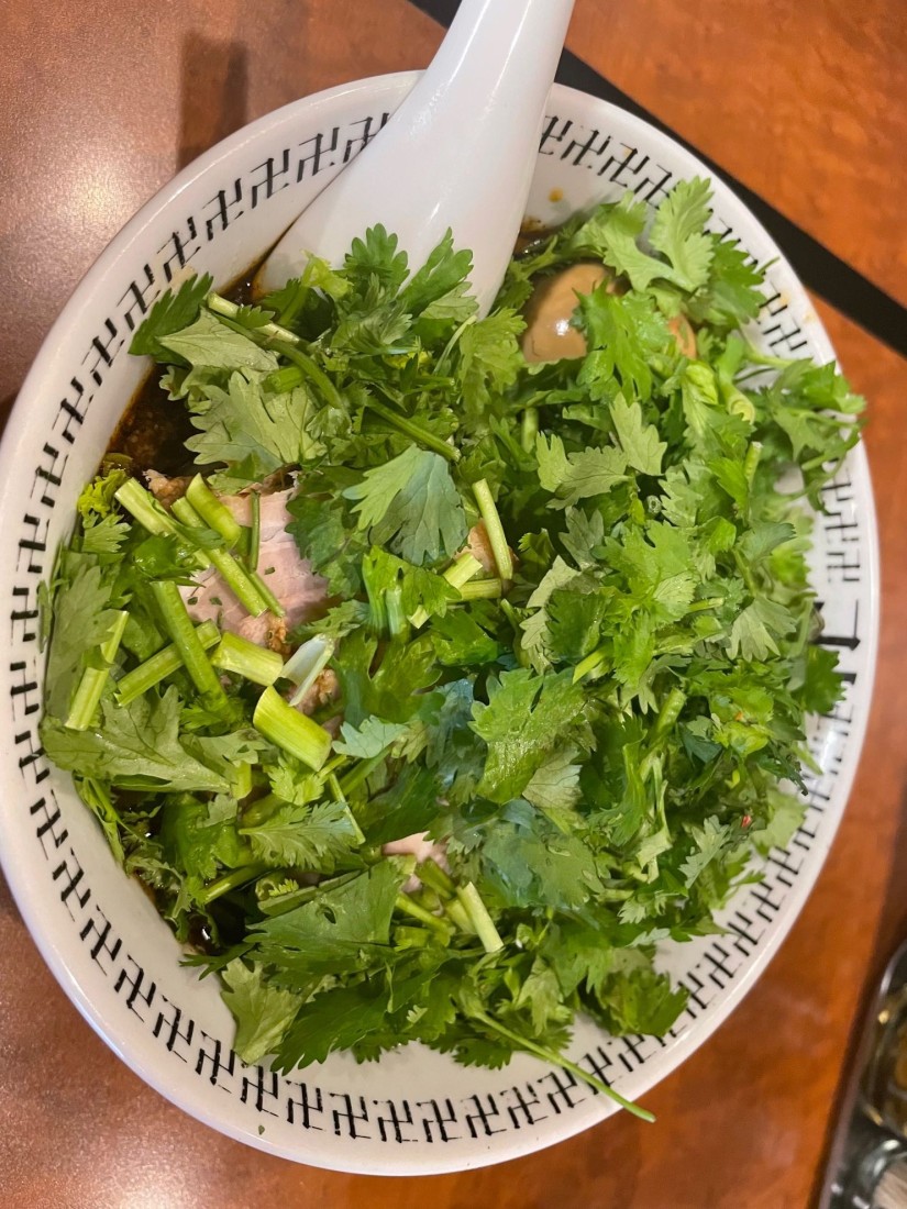 wパクチー、ニンニク、味玉トッピング