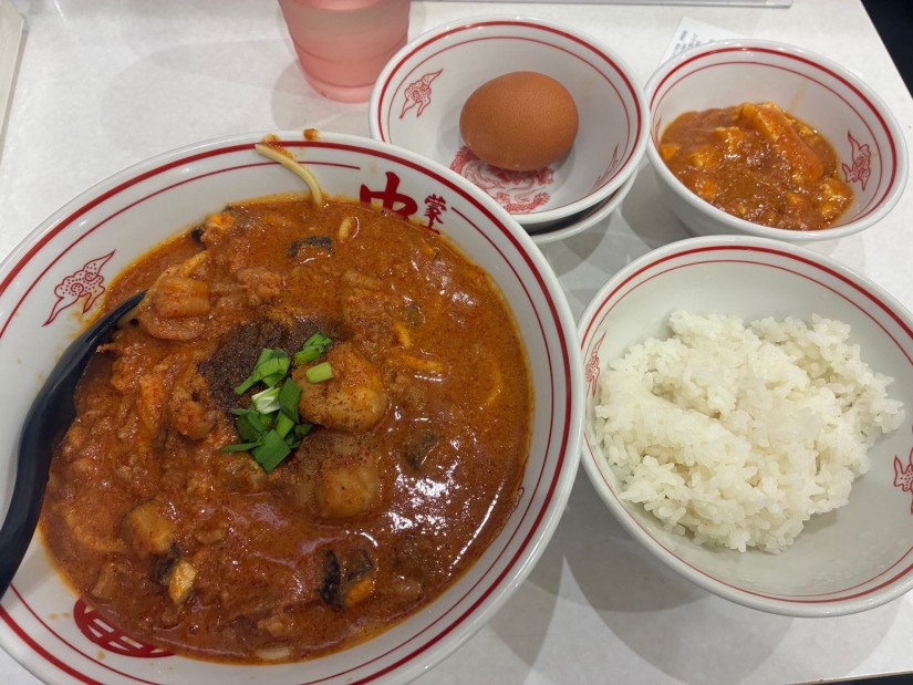 【限定】爆々麺、定食、生卵 10辛