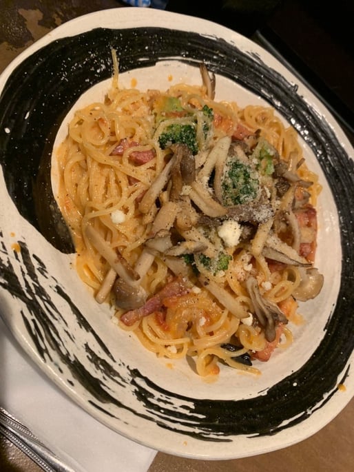 ぴり辛トマトカルボナーラ