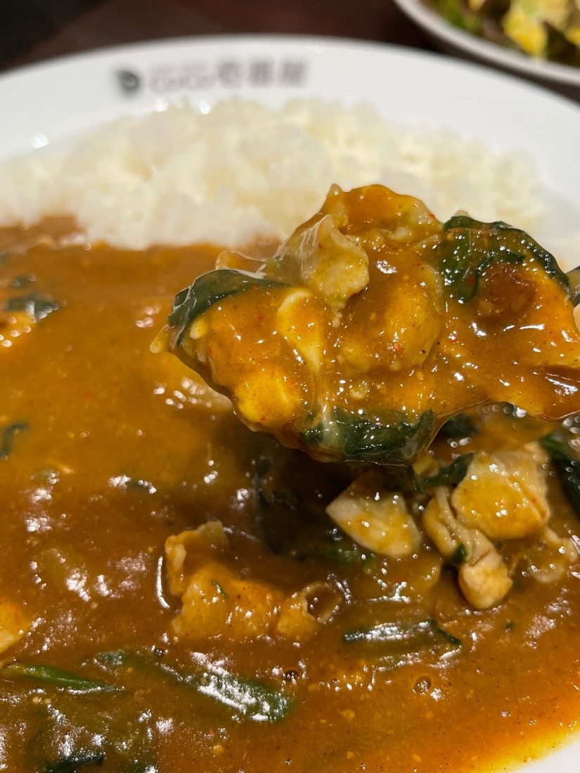 豚しゃぶカレー チーズ・ほうれん草トッピング 5辛