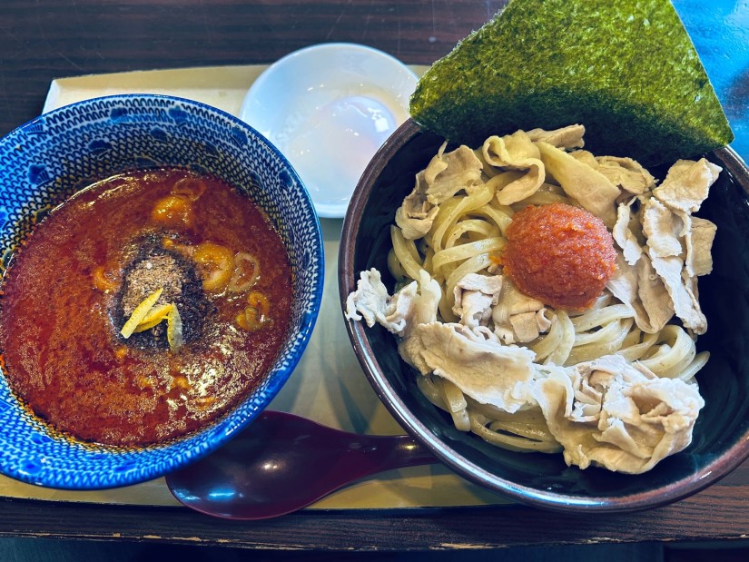 明太肉盛りつけ麺 激辛