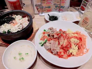 韓流Cセット(オジョリビビン麺、石焼チーズビビンバﾊｰﾌ)