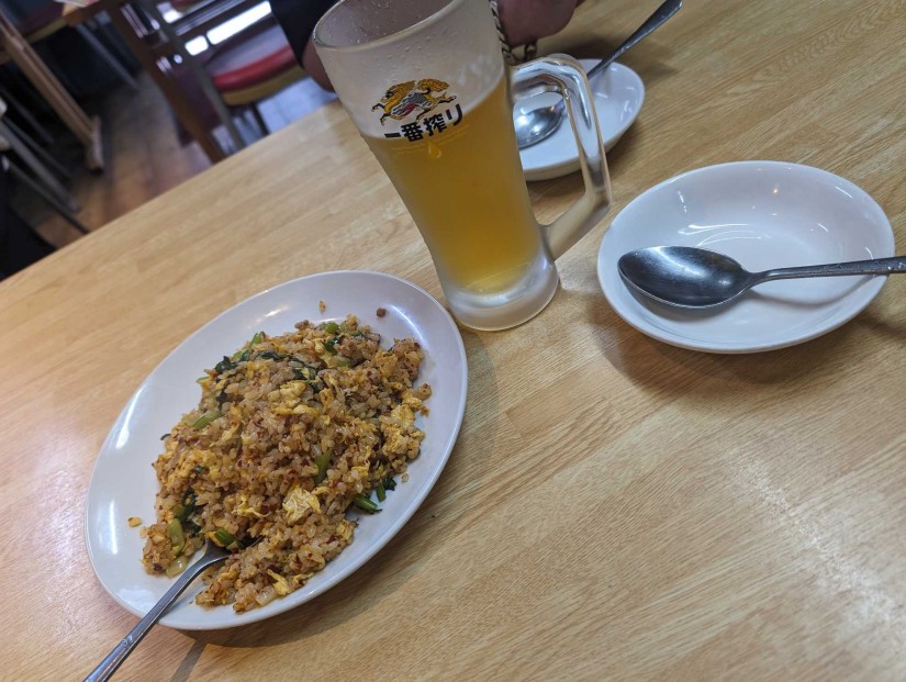 唐辛子・ニンニク・豚挽肉・青菜炒飯