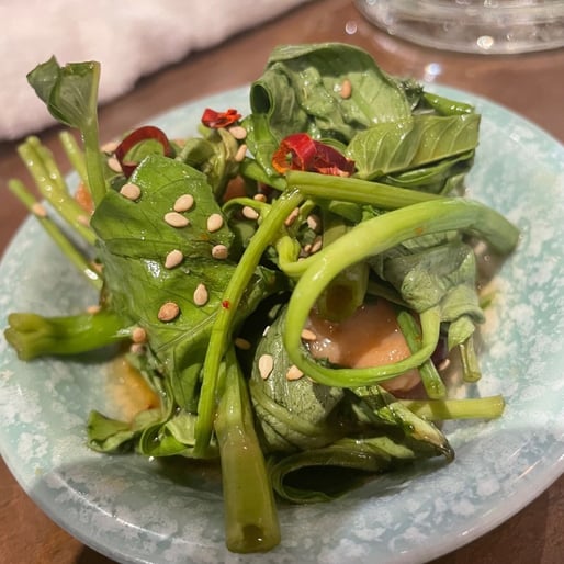 タコと空芯菜のピリ辛さっぱり漬け