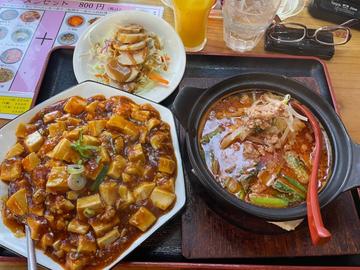 ランチセット 坦々麺 麻婆豆腐丼 棒棒鶏サラダ 辛さ増し
