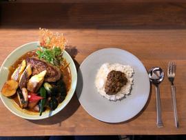 真鯛のスープカレー、ハンバーグ、パダントッピング 激辛、ハバネロトッピング