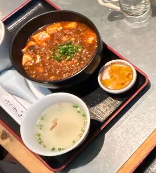 ラム麻婆豆腐定食 辛め（3/5辛）