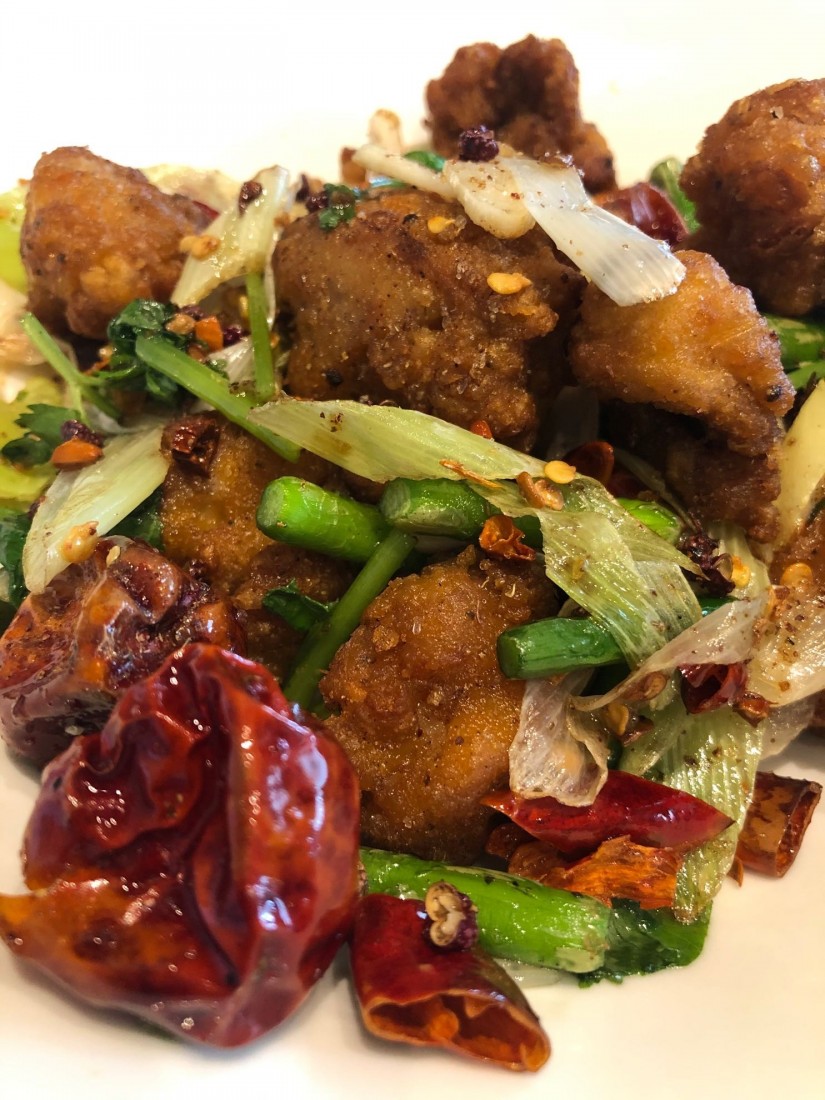 若鶏の唐揚げ唐辛子炒め