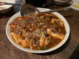 ラム肉とゴルゴンゾーラの麻婆豆腐