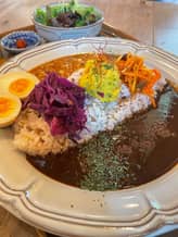 黒カレー&ここかカレーのあいがけカレープレート