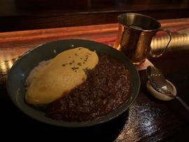 チーズ入りオムキーマカレー
