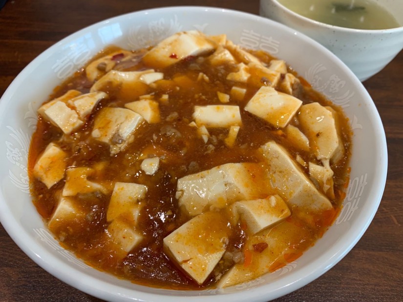 麻婆豆腐丼 できるだけ辛く