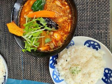 本日のおすすめ チキンと野菜の焙煎えびスープカレー