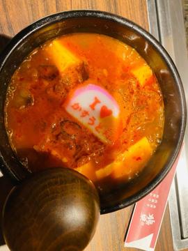 赤かすうどん