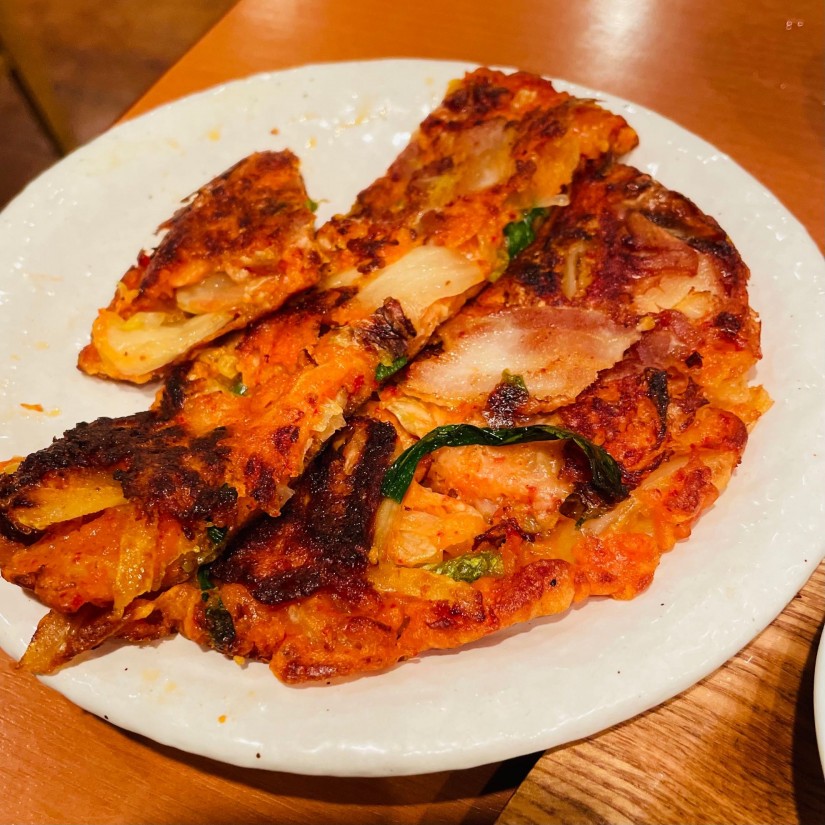 豚肉とキムチのチヂミ
