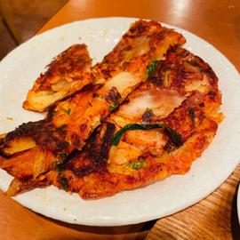 豚肉とキムチのチヂミ
