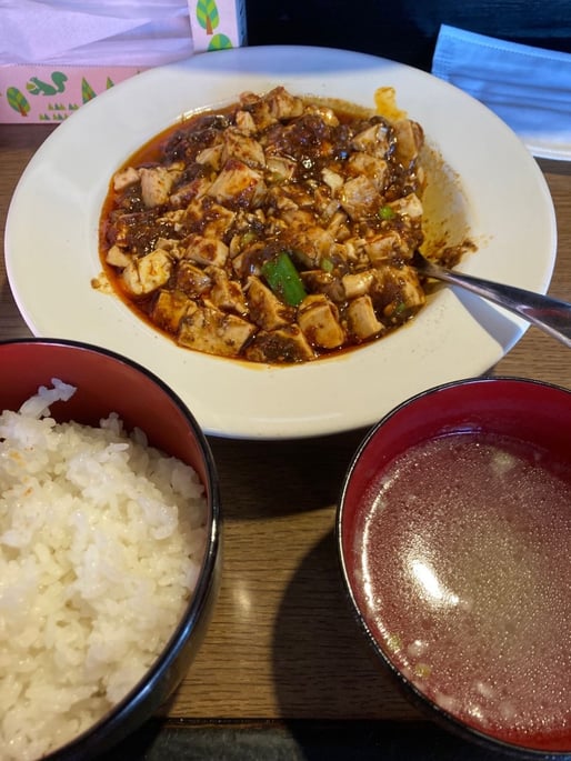 麻婆豆腐定食 (4辛) 激辛
