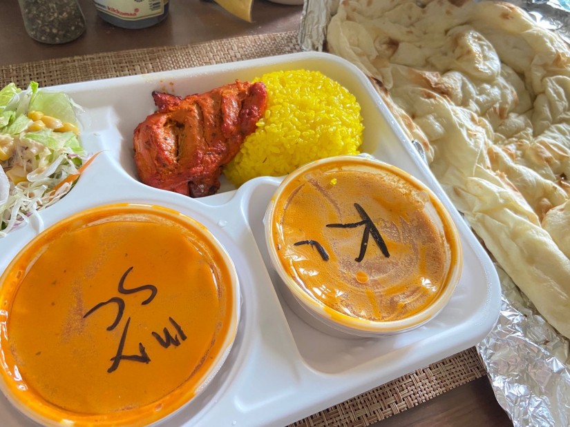 シーフードカレーとキーマカレー 辛口