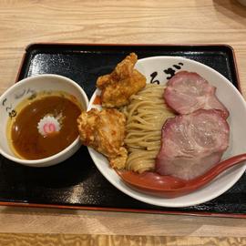 魚介 鶏もも唐揚げ 辛つけ麺