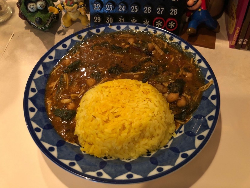 豆カリー（ホウレン草、えのき茸） 2パン