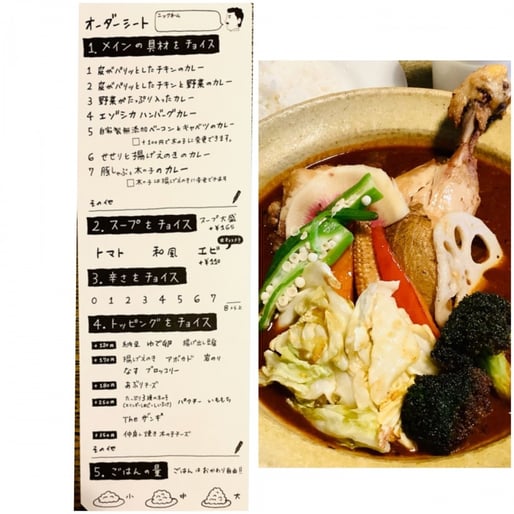 皮がパリッとしたチキンと野菜のカレー 7