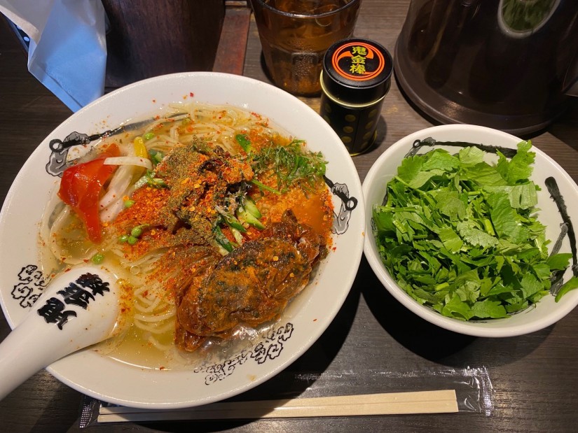 冷しカラシビカニ干しらー麺 辛マシ痺マシ