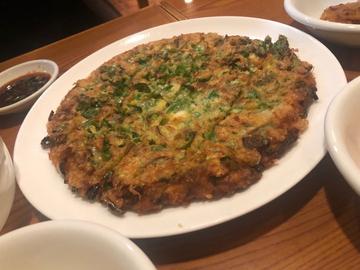 ネギ海鮮チヂミ（青唐辛子追加）