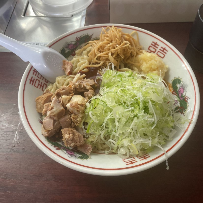 バリ辛まぜそば  ネギトッピング 3辛