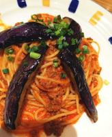 ナスとひき肉のアラビアータ