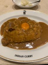 インデアンカレー 　タマゴ入り、ルー大盛り
