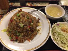 辛口牛肉チャーハン 激辛でと伝える