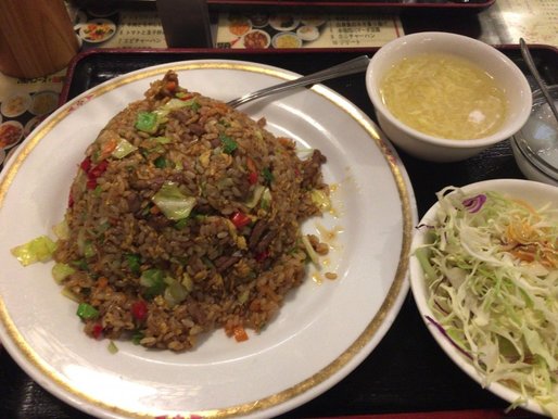 辛口牛肉チャーハン 激辛でと伝える