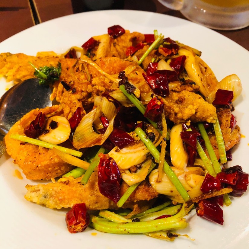 殻付海老のピリ辛香ばし揚げ 🌶️