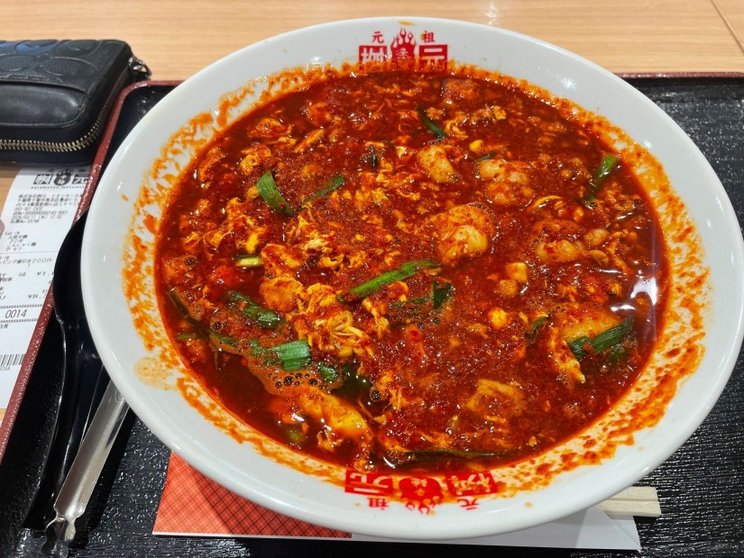 元祖辛麺 モツトッピング 30辛