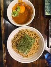 ベジポタ辛つけ麺(味玉、肉入り) 激辛