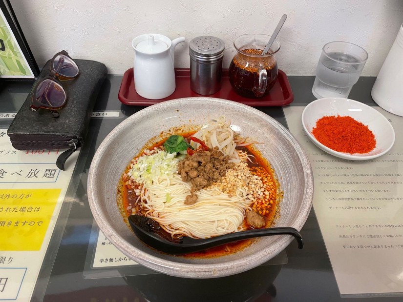 成都坦々面（汁なし激辛） 激辛パウダー増し100円×3